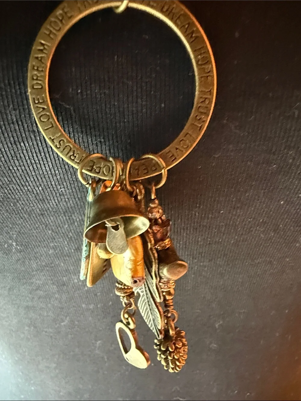 Vintage-Inspired Bronze Charm Pendant 26”Necklace - Heart & Feather